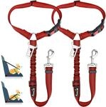Slowton Hundegurt Auto 2-in-1 Kopfst&uuml;tzen-r&uuml;ckhalte Anschnallgurt D.rot 2pcs