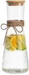 Carafe De Verre Avec Couvercle En Bambou Verre Borosilicat&eacute; R&eacute;sistant &Agrave; La Chaleur