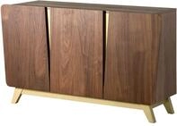 Sideboard Nussbaum-echtholzfurnier Braun Lackiert 150x45x85 Cm Teilmontiert Butterfly