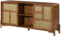 Sideboard Mango Hellbraun Lackiert 180x40x80 Cm Teilmontiert Mizumi 102