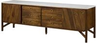 Sideboard Mango Braun / Wei&szlig; Ge&ouml;lt 200x45x65 Cm Montiert Los Angeles 13