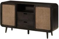 Sideboard Mango Dunkelgrau Lackiert 150x40x80 Cm Teilmontiert Valencia 218
