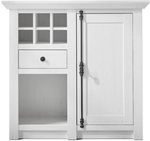 Kommode Wingst-61 Highboard Im Landhaus Stil Dekor Pinie Wei&szlig; Nb. Mit Flaschenregal