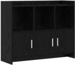 Vidaxl Sideboard Black Oak 98.5 X 33 X 80 Cm Engineered Wood