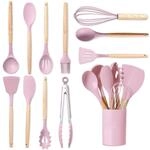 K&uuml;chenhelfer Set Silikon 12-teilig, Hitzebest&auml;ndig, Rosa