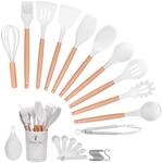 29-teiliges K&uuml;chenhelfer Set Aus Silikon Mit Holzgriff, Hitzebest&auml;ndig,...