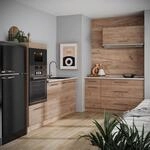 K&uuml;chenzeile Fame-line, Goldkraft Eiche/goldkraft Eiche, 340 Cm, Ap Anthrazit, Vicco