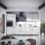 K&uuml;chenzeile Fame-line, Wei&szlig; Landhaus/anthrazit, 310 Cm Ohne Arbeitsplatte, Vicco
