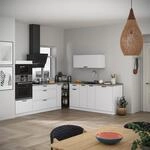 K&uuml;chenzeile Fame-line, Wei&szlig; Landhaus/wei&szlig;, 340 Cm Ohne Arbeitsplatte, Vicco