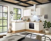 K&uuml;che K&uuml;chenzeile Winkelk&uuml;che Marleen Premium 220 Cm Wei&szlig; Artisan Eiche Respekta