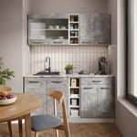 Vicco - Singlek&uuml;che R-line, Beton/wei&szlig;, 160 Cm Ohne Arbeitsplatte