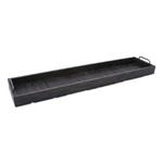 Holz Deko Tablett Xxl Schwarz Mit Griffen Aus Metall - 90 X 20 Cm - Servier Und