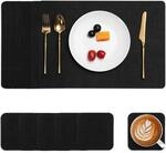 Platzsets Abwaschbar Lederoptik 6er Set, Doppelseitig, Wasserdicht, Rutschfest,