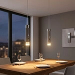 2x Led H&auml;ngeleuchte Pendelleuchte Esszimmerleuchte Touch Sand Metall H 120 Cm