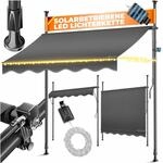 Kesser&reg; Klemmmarkise Mit Handkurbel & Led-lichterkette - Anthrazit, 150 Cm