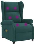 Wing Back Elektrischer Massagesessel Dunkelgr&uuml;n Stoff Vidaxl