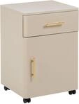Nachttisch Mit 1 Schublade Ombura Metall Beige