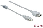 Delock Usb-kabel Usb 2.0 Usb-a Stecker, Usb-a Buchse 0.30 M Transparent Doppelt