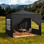 Faltpavillon 2.5x2.5m Anthrazit Wasserdicht Mit Seitenw&auml;nden &...