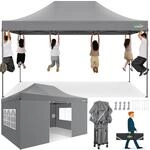 Faltpavillon 3x4,5m Wasserdicht, Stabil, Uv-schutz, 4 Seitenteile, Grau