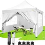 Faltpavillon 3x3m Wasserdicht Mit 4 Seitenteilen Und Uv-schutz 50+