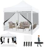 Faltpavillon 3x3m Wasserdicht Mit Moskitonetz, Stabil, Uv-schutz, 4 Seitenw&auml;nde