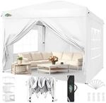Faltpavillon 3x3m Wasserdicht Mit 4 Seitenteilen, Uv-schutz, H&ouml;henverstellbar