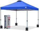 Pop-up Pavillon 2,5x2,5m Blau, 3-fach H&ouml;henverstellbar, Upf50+, Wasserabweisend,