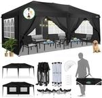 Faltpavillon 3x6m Wasserdicht Mit 6 Seitenw&auml;nden, Uv-schutz, Stabil