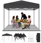 Faltpavillon 3x3m Mit One-touch Lift, H&ouml;henverstellbar, Anthrazit