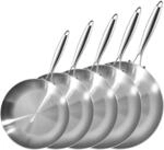 Edelstahl Pfannenset 22-30 Cm, 5-teilig, Induktion, Ofenfest