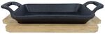 Gusseisenkuss&reg; Gusseisenpfanne Mit Griffen Und Holzuntersetzer 22,5x10 Cm...