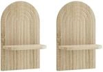 Vidaxl Wall Shelf 2 Pcs Sonoma Oak 23 X 13.5 X 37.5 Cm Engineered Wood