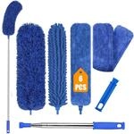 Teleskop Staubwedel Set 6-teilig, Ausziehbar Bis 245cm, Waschbar