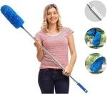 Teleskop Staubwedel Mikrofaser Ausziehbar Bis 254cm, Waschbar & Flexibel