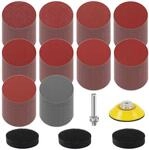 Schleifpapier Klett 50mm 300 St&uuml;ck Mit 10 K&ouml;rnungen & Adapter