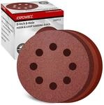 100x Schleifpapier 125mm Klett, 8 Loch, Staubfrei, Gemischte K&ouml;rnung