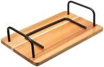 Secret De Gourmet - Servierbrett F&uuml;r K&auml;se Und Snack, Holz, Schwarze Griffe