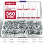 Holzschrauben Set 360 St&uuml;ck, Selbstschneidend, Senkkopf, Mit Box (m3, M3.5, M4)