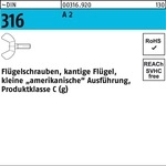 Fl&uuml;gelschraube Din 316 M 8 X 40 A 2 Kleine Ausf&uuml;hrung