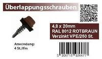 Schrauben 4,8x20mm F.&uuml;berlapp. Kantt., 250stk/pkg., Ral 8012
