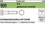 Sechskantschraube Din 931 M.schaft M 20 X 450 8.8 Galvanisch Verzinkt
