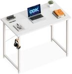 Kleiner Schreibtisch 80x40cm Mit Kopfh&ouml;rerhalter, Wei&szlig;