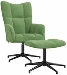 Relaxsessel Mit Hocker Hellgr&uuml;n Samt Vidaxl