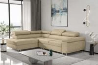 Ecksofa Sofa Jade Stoff Ascot Champagner Mit Schlaffunktion Ottomane Links