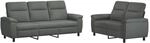 Sofa-set 2 Pcs Dunkelgrau Stoff Vidaxl