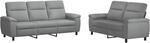 Sofa-set 2 Pcs Hellgrau Stoff Vidaxl