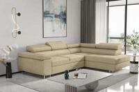Ecksofa Sofa Jade Stoff Ascot Champagner Mit Schlaffunktion Ottomane Rechts