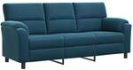 Sofa Blau 214 X 85 X 93 Cm Samt Vidaxl