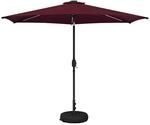 Vidaxl Garden Parasol With Led Lights And Base 3 X 3 M Polyester